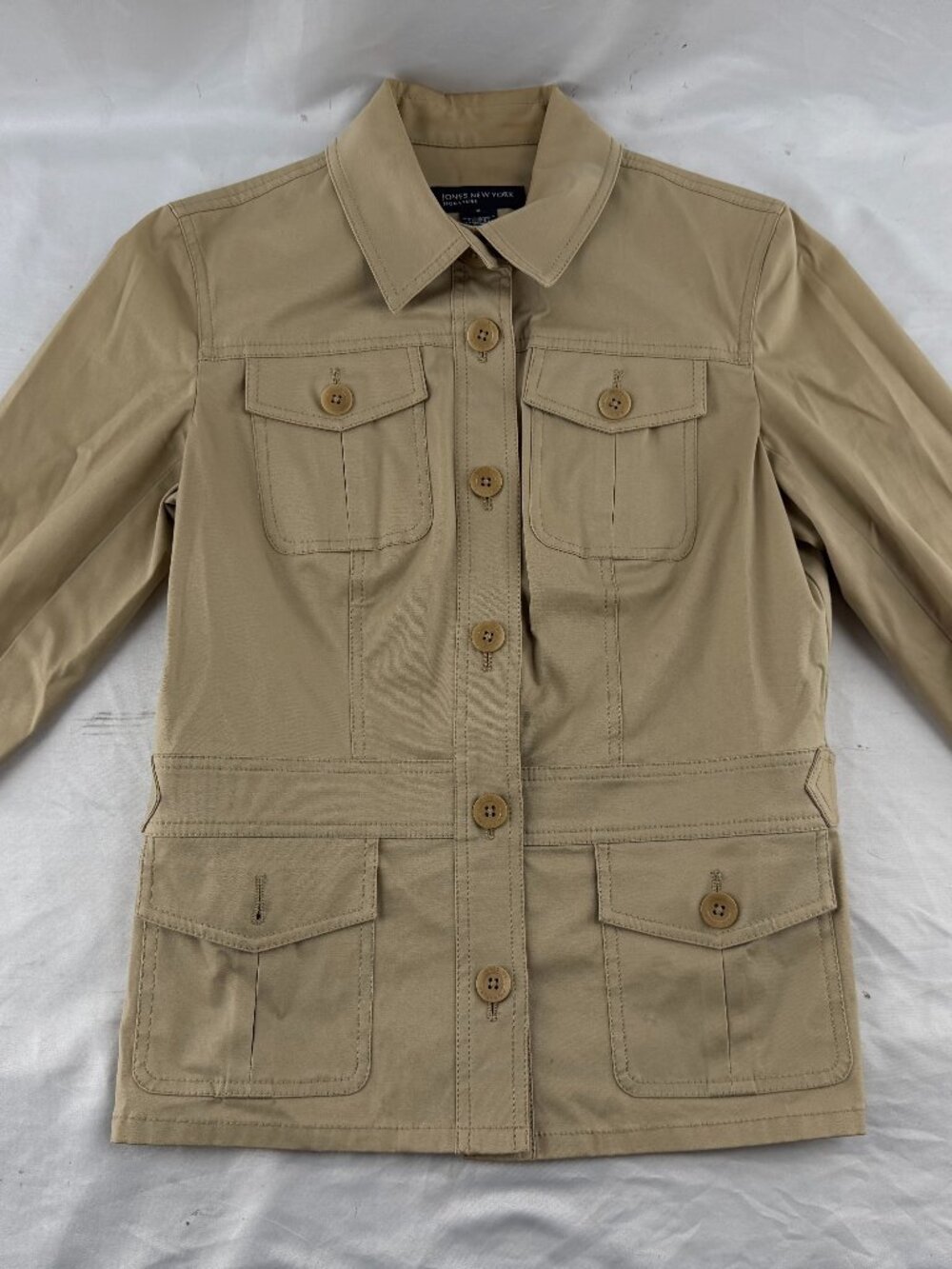 Jones New York Signature Khaki Utility Safari Jacket Women's Size Small S